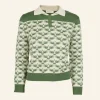 Store Palava Aila - Green Jacquard Eagle - Knitted Top