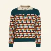 New Palava Aila - Teal Blocks Knitted Top