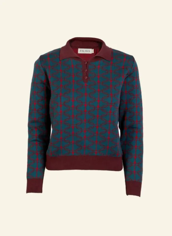 Best Palava Aila - Teal Radio Days Knitted Top