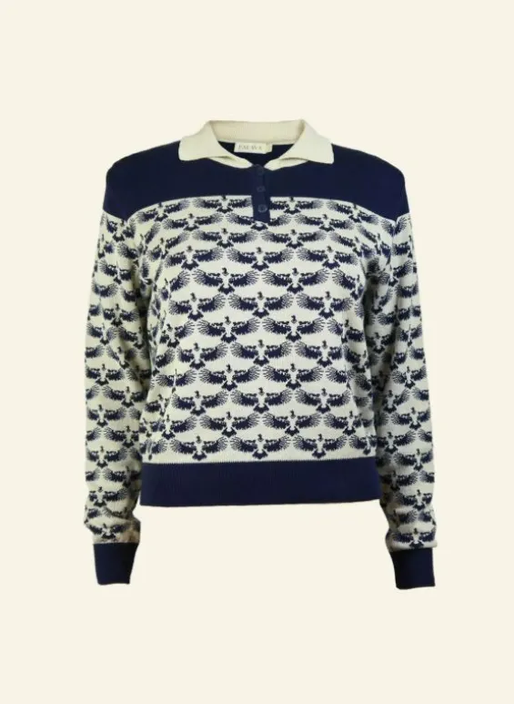 Store Palava Aila Knitted Top - Navy Jacquard Eagle