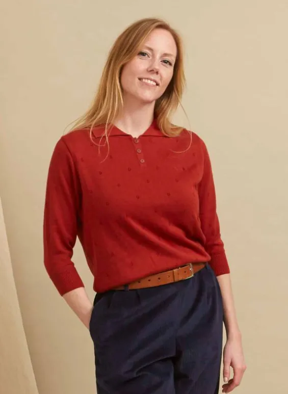 Shop Palava Aila Knitted Top - Rust Red