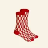 Sale Palava Ankle Socks - Red Check