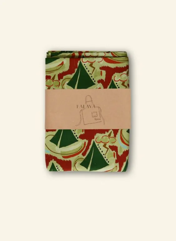 Online Palava Apron - Burgundy Sailing Boats
