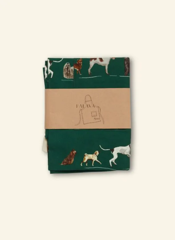 Cheap Palava Apron - Green Porcelain Dogs