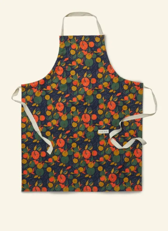 Shop Palava Apron - Navy Apple Orchard