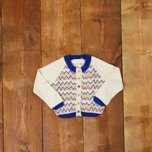 Shop Palava Children's Cardigan - Cream Zig Zag