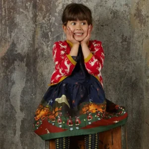 New Palava Children's Cardigan - Red Reindeer