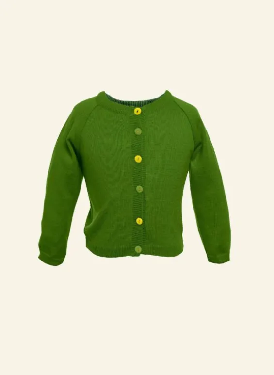 New Palava Children's Classic Cardigan - Green