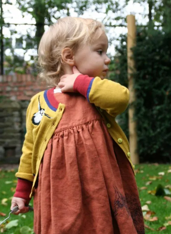 Store Palava Children's Classic Cardigan - Mustard Puffin