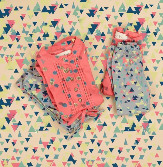Outlet Palava Children's Leggings - Grey Triangle