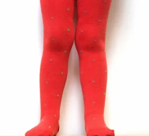 Store Palava Children's Tights  - Coral Polka Dot