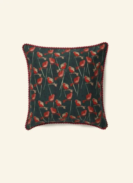 Best Sale Palava Cushion Cover - Forest Green Robin