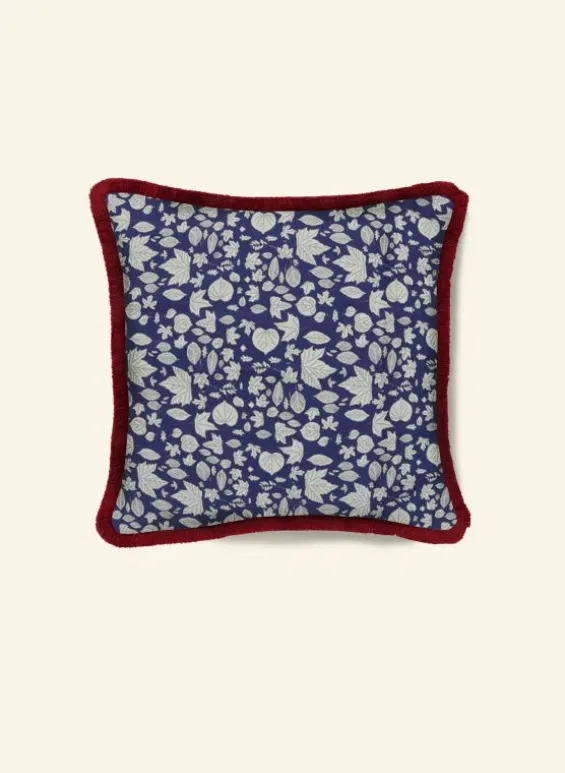 Online Palava Cushion Cover - Navy Autumn Leaves