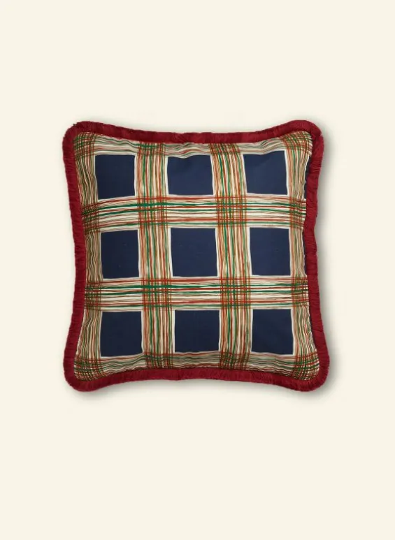 Best Palava Cushion Cover - Navy Checks