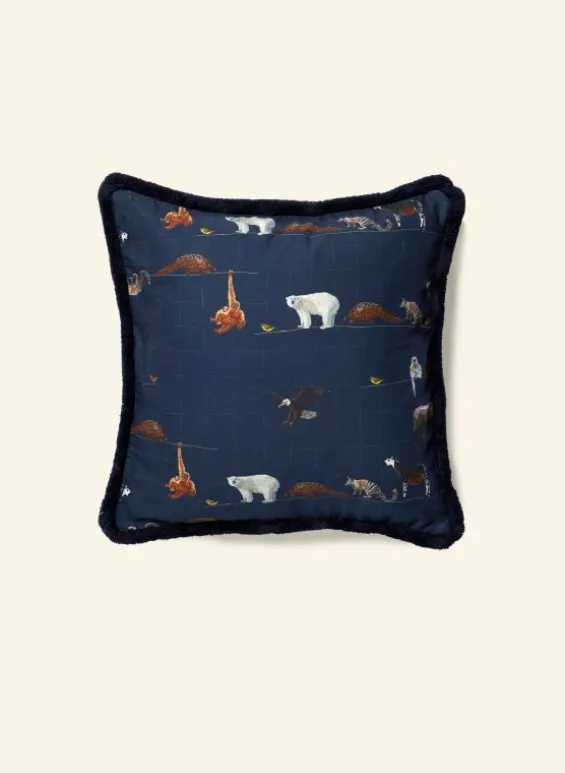 Flash Sale Palava Cushion Cover - Navy Endangered Animals