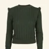 Outlet Palava Diana - Forest Green Ruffle Knitted Top