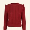 Discount Palava Diana Knitted Cotton Top - Red Ruffle