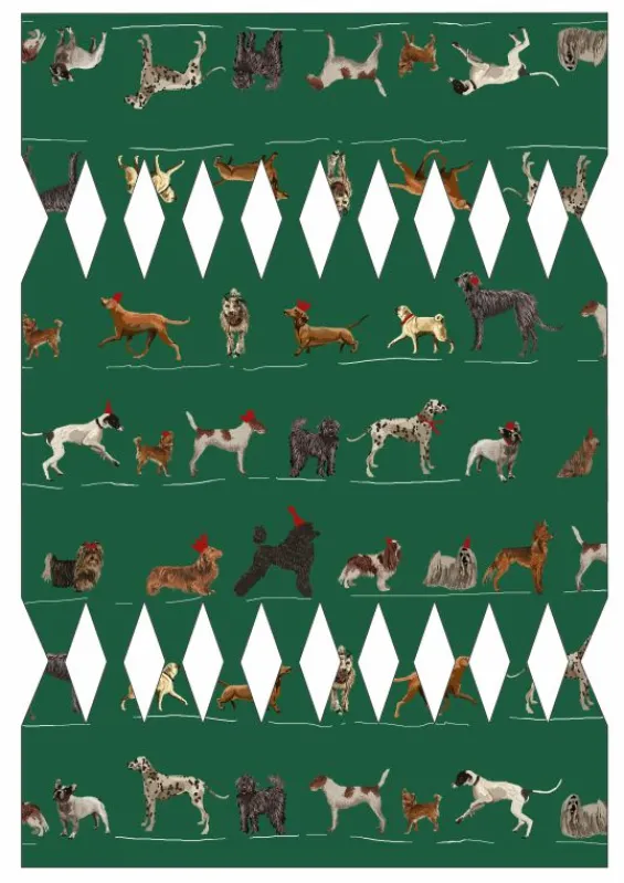 Online Palava DIY Christmas Cracker - Green Porcelain Dogs Template