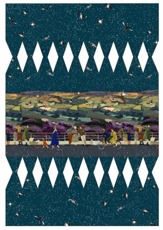 Online Palava DIY Christmas Cracker - Teal Yorkshire Dales Template