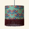Hot Palava Drum Fringe Lampshade - Green Nouveau Plum