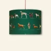Cheap Palava Drum Lampshade - Green Porcelain Dogs