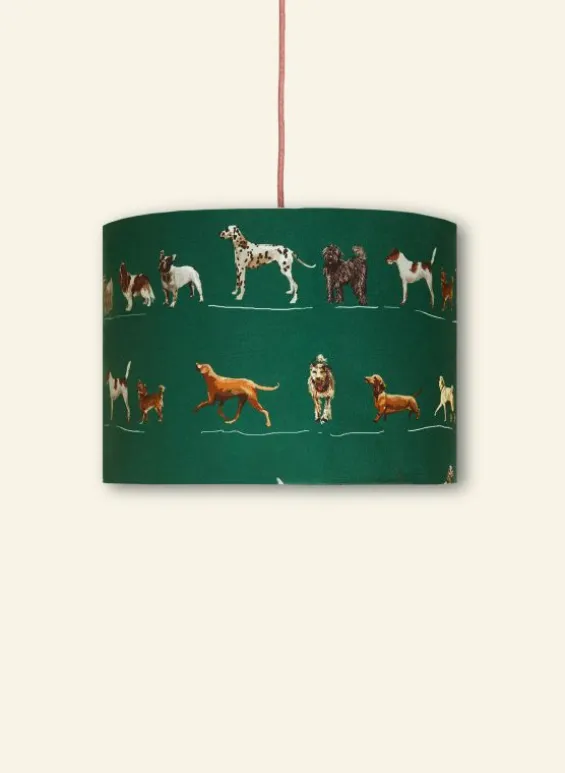 Cheap Palava Drum Lampshade - Green Porcelain Dogs