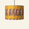 Fashion Palava Drum Lampshade - Mustard Mid-Century Feather