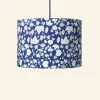 Clearance Palava Drum Lampshade - Navy Autumn Leaves