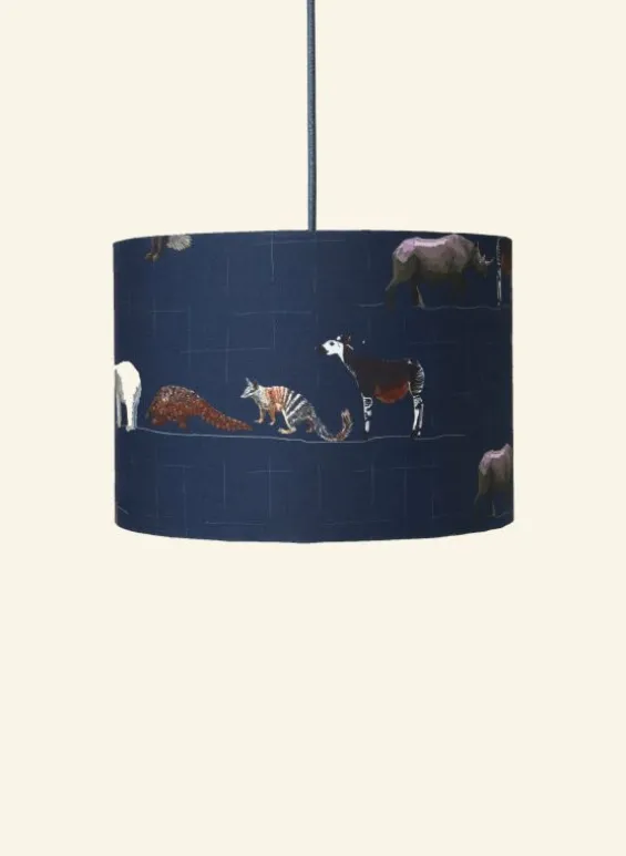 Best Palava Drum Lampshade - Navy Endangered Animals