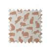 New Palava Ecru Small Cat Print Fabric - Cotton