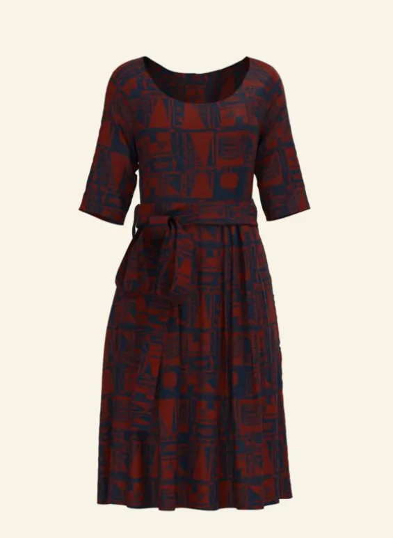 Discount Palava Elsie Dress - Navy/Red Greenhouse