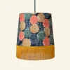 Store Palava Empire Fringe Lampshade - Navy Pinecones
