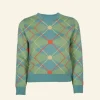 Cheap Palava Esther - Green/Blue Argyle Jumper