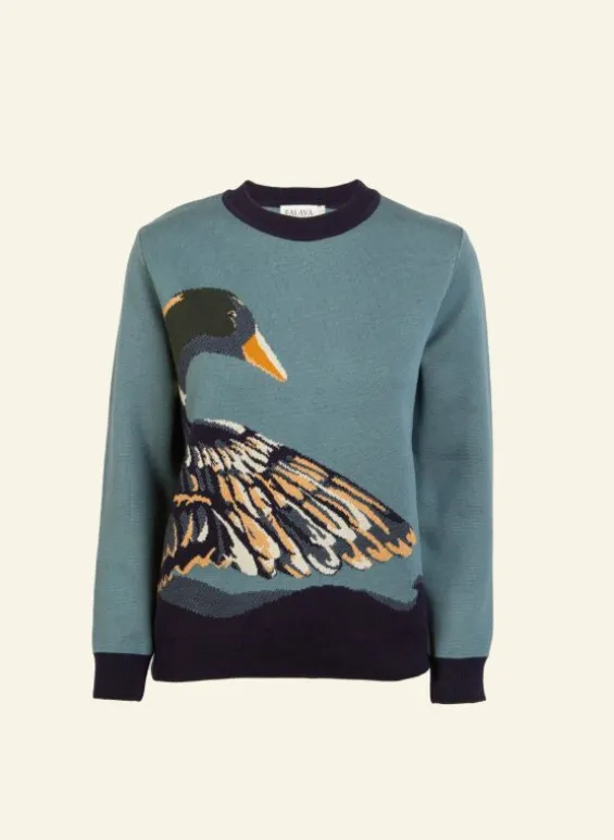 Flash Sale Palava Esther Long Knitted Jumper - Mineral Blue Duck