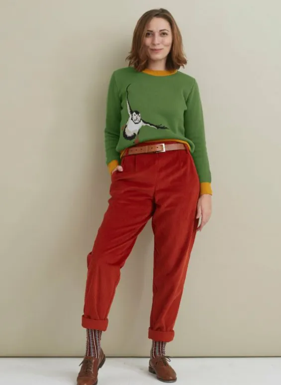 Clearance Palava Esther Long Knitted Jumper - Green Puffin