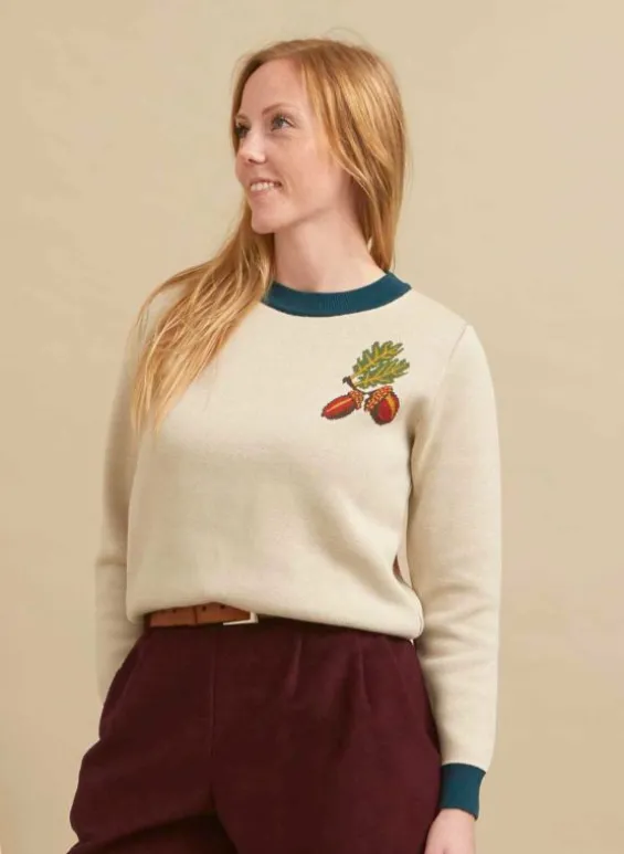 Store Palava Esther Long Knitted Jumper - Cream Squirrel