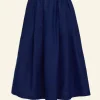 Hot Palava Florence Skirt - Navy Linen