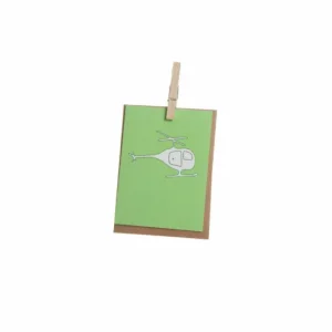 Shop Palava Greeting Card - Green Helicopter