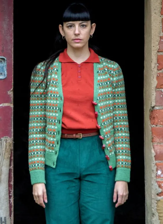 Flash Sale Palava Heritage - 100% British Wool Cardigan - Popcorn Green
