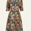 Online Palava Ida Dress - Navy Pinecones