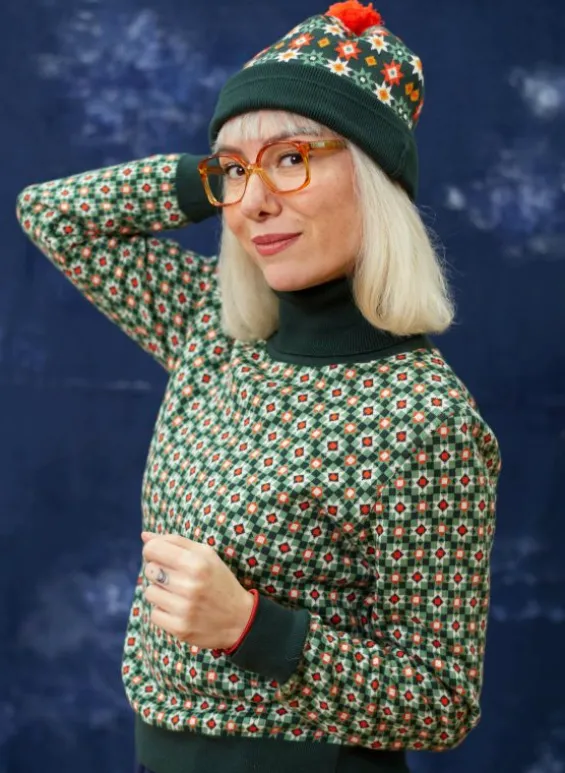 Best Palava Knitted Hat - Green Patchwork