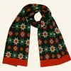 Discount Palava Knitted Scarf - Green Patchwork