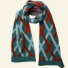 Cheap Palava Knitted Scarf - Teal Lattice