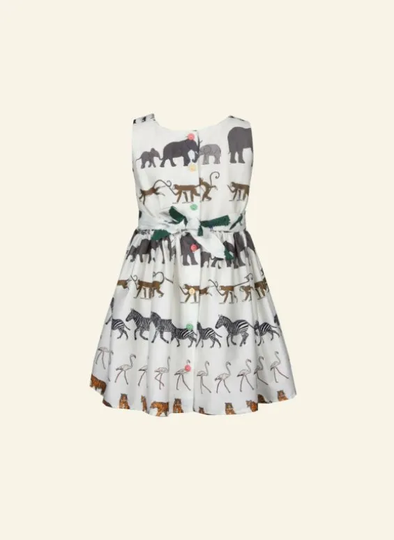 Best Sale Palava Martha Children's Dress - Ivory Walking Zoo