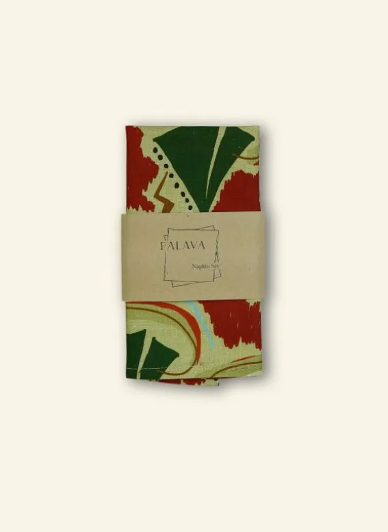 Cheap Palava Napkin Set - Burgundy Sailing Boats
