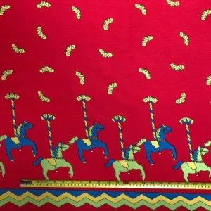 Best Sale Palava Orange Carousel Print Fabric - Cotton