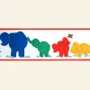 Outlet Palava Poppy - Elephants (Primary) - Wallpaper Border - 10m