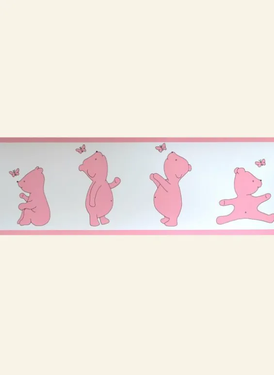 Outlet Palava Poppy - Wallpaper Border - 10m - Pink Bears