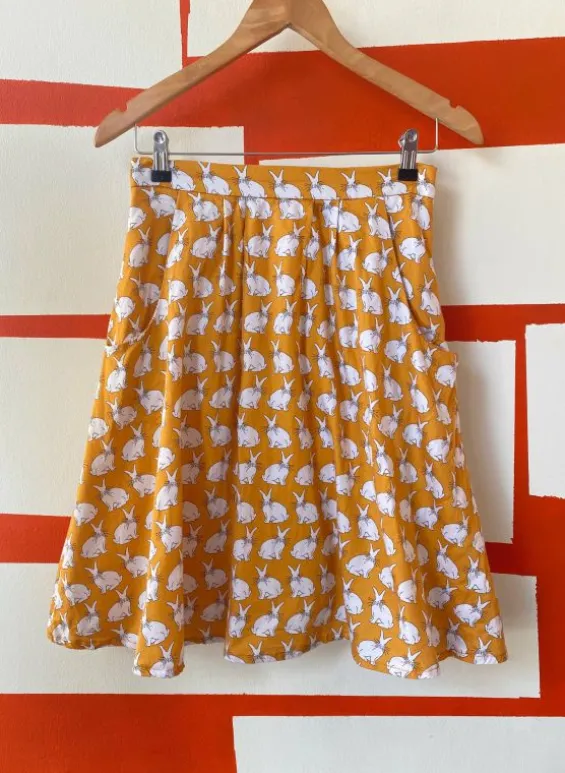 Hot Palava PRE LOVED - Marilyn Skirt - Mustard Rabbit