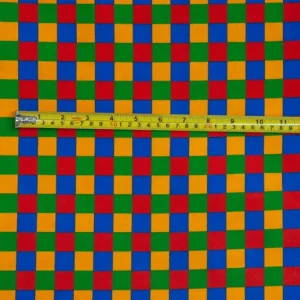 Cheap Palava Primary check print Fabric - Cotton